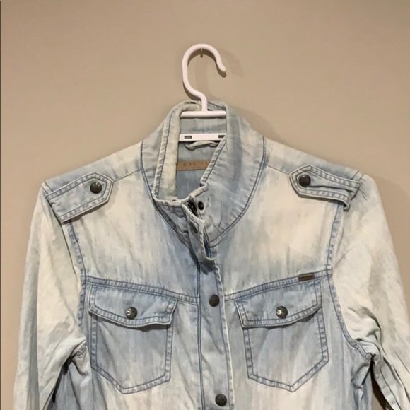 Max Jeans Bleached Denim Trench - Women’s Size Small - Picture 5 of 7